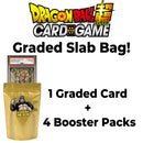 Dragon Ball Graded Card Bag - 1 Graded Card & 4 Booster Packs - Dragon Ball Trading Card Game