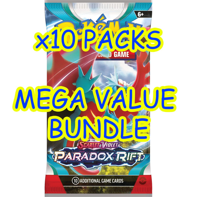 10x Packs MEGA VALUE BUNDLE - Pokémon Paradox Rift Booster Pack - Trading Cards