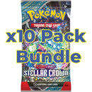 10x Stellar Crown Booster Packs Bundle - Pokemon Trading Card Game
