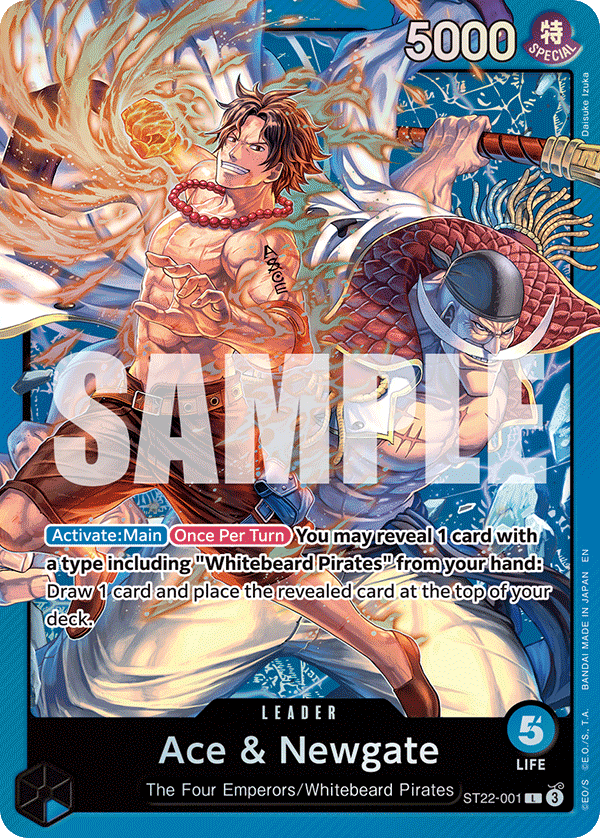 One Piece Starter Deck- Ace & Newgate (ST-22) - Includes 3 Card Alt Art Bonus Pack - One Piece Trading Card Game